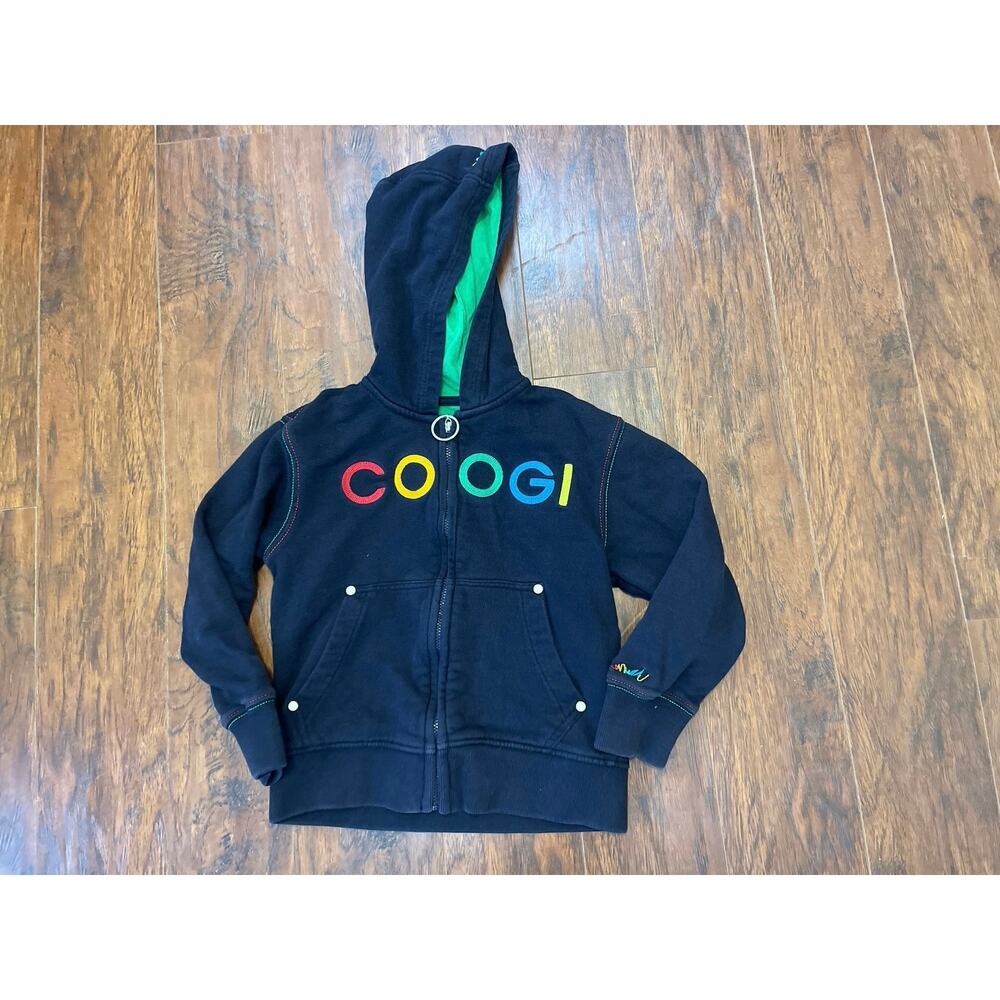 Coogi Logo Kids Zip Up Jacket Hoodie Embroidered Navy Size 4T